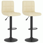 Tabourets de bar lot de 2 crème tissu Modèle Aero Horizon - 334284