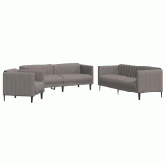 VidaXL Ensemble de canapés 3 pcs taupe tissu Modèle Zervoria - 3209234