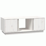VidaXL Table basse Blanc 110x50x40 cm Bois massif de pin Modèle Helios Classic - 814425