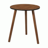 WellHome - Table d’appoint Ø40x41cm en MDF avec pieds en bois de pin en couleur marron - marron WH16799 WellHome - Table d’appoint Ø40x41cm en MDF avec pieds en bois de pin en couleur marron - marron WH16799