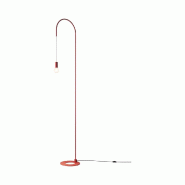Zafferano - Lampadaire Filo, orientable à 200, métal peint, ampoule E27 max 60W incluse, H 231cm - Rouge - rouge 8054346790097