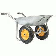 Brouette 2 roues acier galvanisé start twin haemmerlin, 90l, 120kg