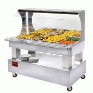 Buffet chauffant mural bain-marie 4 x1/1 hauteur 150 bois blanc cha... - PABM/4N-A1_0