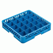 Casier de lavage verres 25 compartiments polypropylène 50x50x10 cm bleu