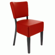 Chaise d'intérieur Amsterdam en bois tapissée d'un simili cuir rouge - par 2