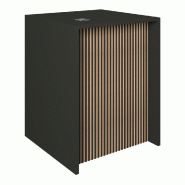 Comptoir noir et Vertigo T01 MDF naturel et noir avec tiroir 60x70x90cm