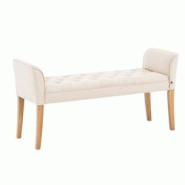 Décoshop26 - Banc banquette capitonné en tissu crème avec pieds en bois largeur 133cm BAN10001 - 3000365078581 Décoshop26 - Banc banquette capitonné en tissu crème avec pieds en bois largeur 133cm BAN10001 - 3000365078581