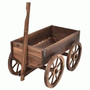 Helloshop26 - Brouette à fleurs jardinière en bois à roues avec poignée réglable et trou de drainage 20_0007942 - 3000201827755 Helloshop26 - Brouette à fleurs jardinière en bois à roues avec poignée réglable et trou de drainage 20_0007942 - 3000201827755
