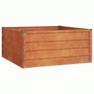 Helloshop26 - Jardinière bac lit surélevé plantes fleurs terrasse jardin de jardin rouillé 100 x 100 x 45 cm acier corten marron 02_0039856 - 3000 Helloshop26 - Jardinière bac lit surélevé plantes fleurs terrasse jardin de jardin rouillé 100 x 100 x 45 cm acier corten marron 02_0039856 - 3000