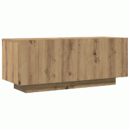 Helloshop26 - Meuble TV en bois d'ingénierie chêne artisanal 100 x 35 x 40 cm avec éléments modulables design élégant 02_0050865 - Bois massif 3