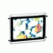 Porte affiche LED A4 horizontal double face avec 4 pinces - Plexiglass et PET
