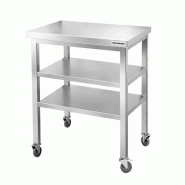 Table de travail en inox Bar 800x500 mm avec 2 étagères inférieures sur roulettes PREMIUM - GOLDINOX - gris inox 3701770834099 Table de travail en inox Bar 800x500 mm avec 2 étagères inférieures sur roulettes PREMIUM - GOLDINOX - gris inox 3701770834099