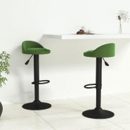 Tabourets de bar lot de 2 vert foncé velours Modèle Lofty Bois - 333604