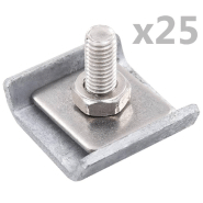 Vidaxl ensemble de 25 connecteurs de tapis de grille argenté 144500