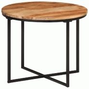 VidaXL Table basse 55x55x45 cm bois massif acacia et fer Modèle Élégia Élite - 372741