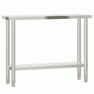 VidaXL Table de travail de cuisine 110x30x85 cm acier inoxydable - 376452