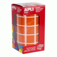 Apli 1770 gommettes carrées, 20x20 mm, en rouleau, coloris orange - 8410782114987