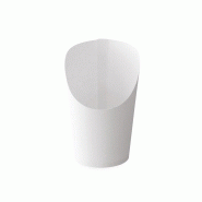 Cornet à frites NOVABOX carton + PE blanc 320 g - Service comptoir - Lot de 1000 - blanc en carton GCS49