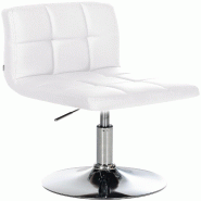 Décoshop26 - Chaise de salle à manger x1 avec dossier assise pivotant à 360° hauteur réglable en PVC blanc cadre en métal 10_0005554 - blanc mé Décoshop26 - Chaise de salle à manger x1 avec dossier assise pivotant à 360° hauteur réglable en PVC blanc cadre en métal 10_0005554 - blanc mé