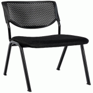 Décoshop26 - Chaise visiteur empilable noire avec dossier perforé et assise tissu noir cadre en métal 10_0008269 - 3000266562356 Décoshop26 - Chaise visiteur empilable noire avec dossier perforé et assise tissu noir cadre en métal 10_0008269 - 3000266562356