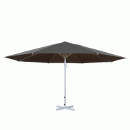 Décoshop26 - Parasol de jardin extérieur Ø 5m Polyester Alu Mât Blanc 28kg anthracite sans pied 04_0003854 - blanc 3000531932693