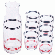 El Ganso - Lot de 6 verres en cristal de 345 ml + bouteille d'eau en verre de 1,2 L - multicolore aluminium PK7348