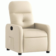 Fauteuil inclinable Crème Tissu Modèle Zervélis - 374205
