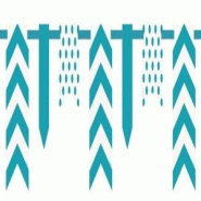Guirlande de fanions à pois et rayures turquoise - 63316