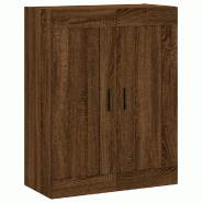 Helloshop26 - Armoire murale design élégant rangement suspendu 69,5 x 34 x 90 cm en bois d'ingénierie marron 02_0048930 - marron aluminium 30002355