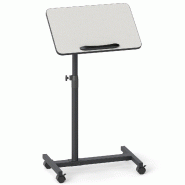 Helloshop26 - Table d'appoint en forme de C 52 x 33 x 69-112 cm hauteur réglable et plateau pivotant moderne en métal gris 20_0013858 - gris métal