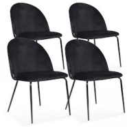 Oviala Business Lot de 4 chaises en velours noir - Oviala - noir 108106 Oviala Business Lot de 4 chaises en velours noir - Oviala - noir 108106
