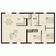 Maison à ossature en bois plain-pied Optimale 7 - en kit - surface habitable 86,97 m² - 4 pièces - toit double pente - hors d'eau hors d'air_1