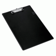 Porte Bloc noir A4 à pince en PVC 23x35cm - pour documents A4 - suspension rabattable