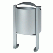 ROSSIGNOL Corbeille sur pied arkea - 40 L - avec cendrier 3l - gris metal ROSSIGNOL Corbeille sur pied arkea - 40 L - avec cendrier 3l - gris metal