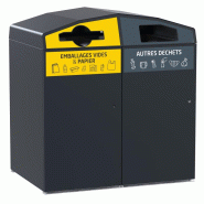 Rossignol Point de tri sélectif Trirok, avec serrure - emballages / autres déchets - 2 x 340l - anthracite mat - RAL 7016 - 3019920511821