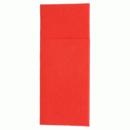 Serviette-étui pour couverts intissé rouge 33x40cm - par 700