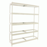 SimonRack Rayonnage industriel, 2000x1800x750 mm, 400 kg au point de flexion, 5 niveaux, sans tablettes, rayonnage garage, Blanc- Ecoforte - blanc mé