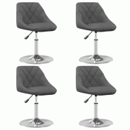 VidaXL Chaises pivotantes à manger lot de 4 Gris foncé Velours Modèle Oasis Prestige - 3088759XL