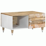 VidaXL Table basse 80x50x40 cm bois de manguier massif Modèle Sirius Signature Plus - 4018668