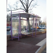 Abri bus swing / structure en acier / bardage en verre securit / avec banquette / 304 x 190 cm