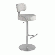 AC ANGEL CERDA Angel Cerdá Tabouret pivotant en tissu gris clair marbré 4230C 45 x 46 x 85 - gris polyester 8435631044734