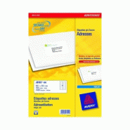 AVERY 1400 étiquettes Jet d'encre blanches, format 99,1 x 38,1 mm (100 feuilles A4 / cdt) - 3266550272145