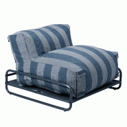 Chauffeuse rayée salon de jardin modulable et structure bleu pacific - bleu polyester 115337