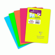Clairefontaine Lot de 10 Carnet Kover Book Néon 11x17, 96p./48 feuilles 90 g/m² piquées, couv. Fluo assorties (5), quadrillé 5x5 - 3037929416237