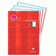 Clairefontaine Lot de 5 Blocs feuillets Ecriture Metric A4, 50 feuilles 90 g/m² piquées, cadre & lignes 4 coul. Interligne 2mm - 3329680061284