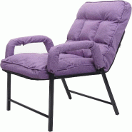 Décoshop26 - Chaise fauteuil lounge rembourrée dossier inclinable 160 kg métal réglable en tissu/textile violet FAL04050 - violet métal 3000417169601