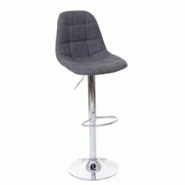 Décoshop26 - Tabouret de bar chaise de comptoir en tissu gris pieds acier chromé 04_0005240 - gris 3000123532690 Décoshop26 - Tabouret de bar chaise de comptoir en tissu gris pieds acier chromé 04_0005240 - gris 3000123532690