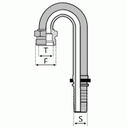 Embouts DIN Série S - Forte - Cône 24° - Crosse Manitou® - Mâle 180° (CES180) - SEMAS0824 .MAN115 - S 13 EMA 16S MANITOU 180° - LG115MM