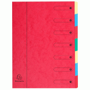 Exacompta Lot de 8 Trieur extensible HARMONIKA, 7 compartiments, coloris rouge - rouge 5107E