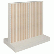 Gondole double face Vertigo T01 MDF naturel et noyer clair 125x74x125cm